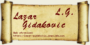 Lazar Gidaković vizit kartica
